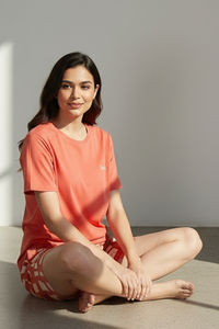 Zivame 2 Mile Fashion Knit Cotton Loungewear Set - Burnt Sienna — thumbnail 5